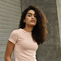 Hit reset - Women’s Cropped Supima Tee - Sepia Rose