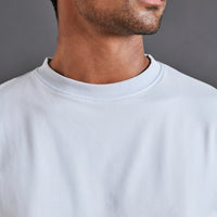 Here and now - Men’s Oversized Terry Tee - Illusion Blue
