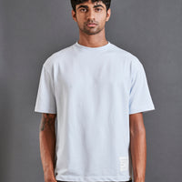 Here and now - Men’s Oversized Terry Tee - Illusion Blue