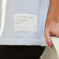 Here and now - Men’s Oversized Terry Tee - Illusion Blue