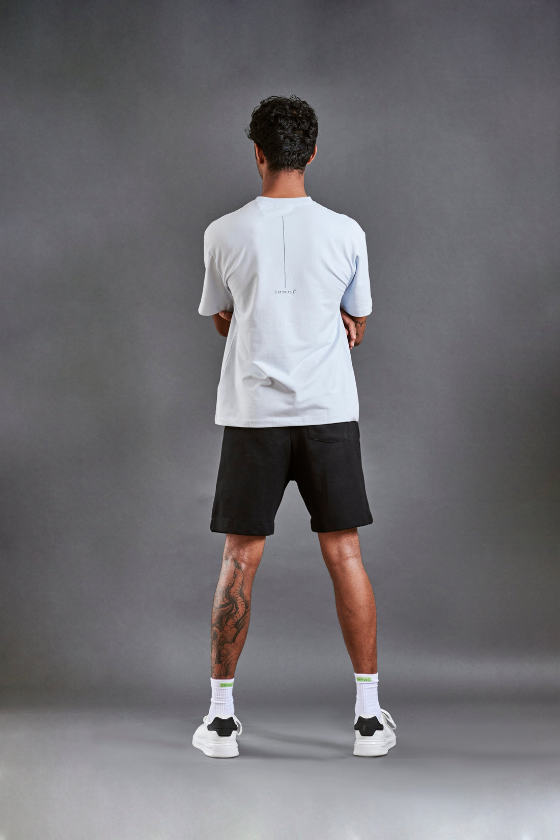 Here and now - Men’s Oversized Terry Tee - Illusion Blue