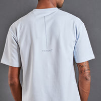 Here and now - Men’s Oversized Terry Tee - Illusion Blue