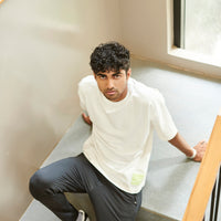 Here and now - Men’s Oversized French Terry Tee -  Coconut Milk