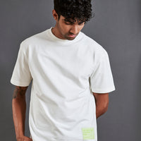 Here and now - Men’s Oversized French Terry Tee -  Coconut Milk