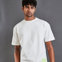Here and now - Men’s Oversized French Terry Tee -  Coconut Milk
