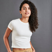Hit reset - Women’s Cropped Supima Tee - Coconut Milk
