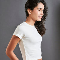 Hit reset - Women’s Cropped Supima Tee - Coconut Milk