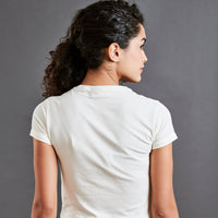 Hit reset - Women’s Cropped Supima Tee - Coconut Milk