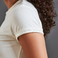 Hit reset - Women’s Cropped Supima Tee - Coconut Milk