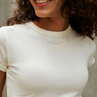 Hit reset - Women’s Cropped Supima Tee - Coconut Milk