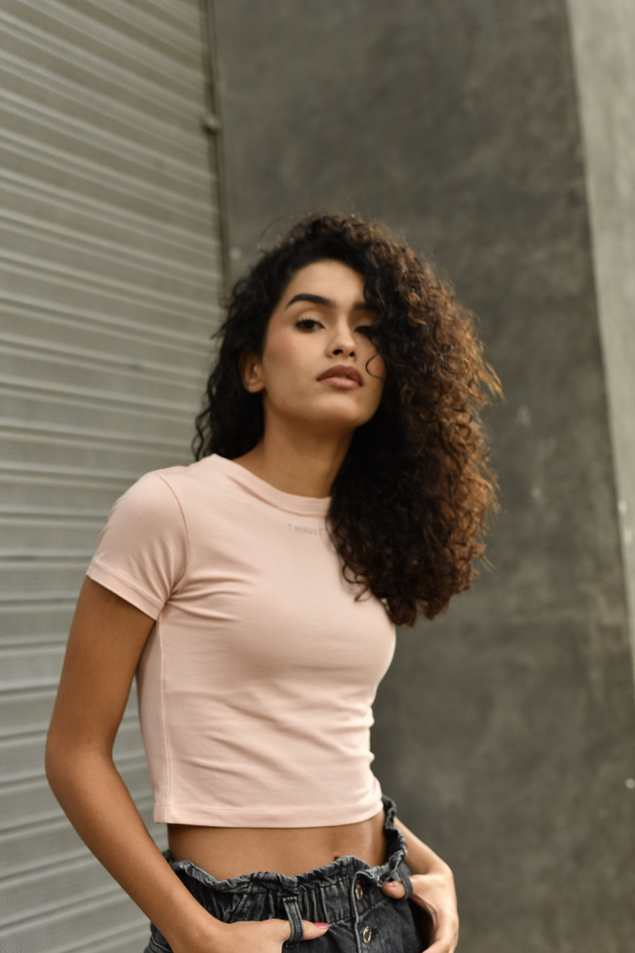 Hit reset - Women’s Cropped Supima Tee - Sepia Rose