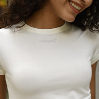 Hit reset - Women’s Cropped Supima Tee - Coconut Milk