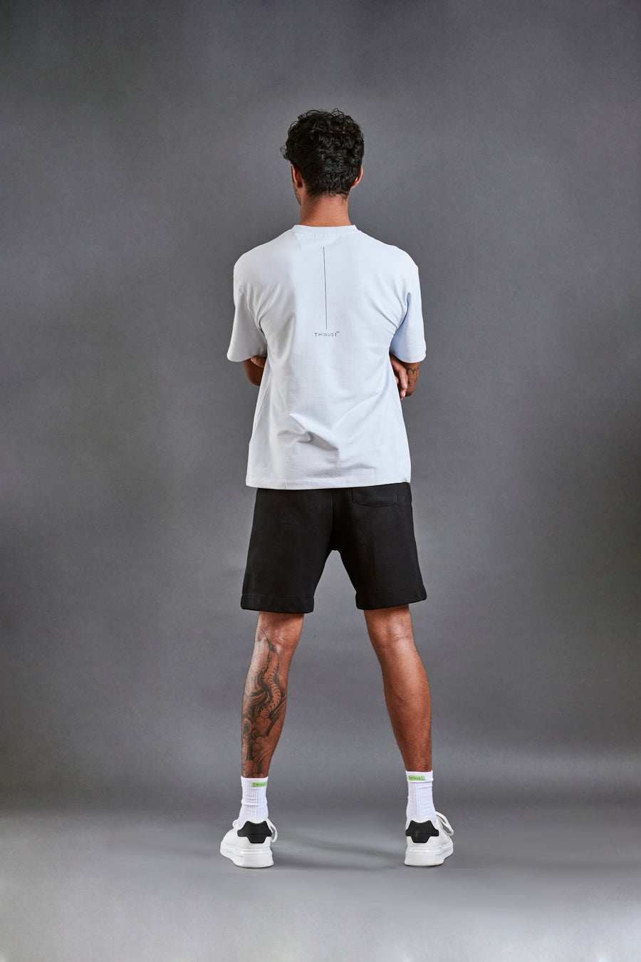 Here and now - Men’s Oversized Terry Tee - Illusion Blue