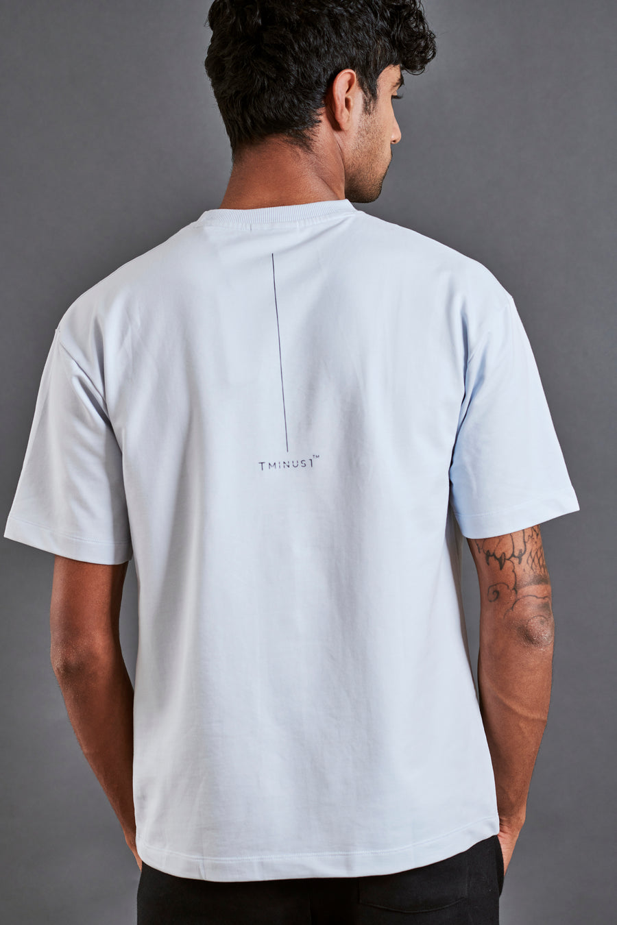 Here and now - Men’s Oversized Terry Tee - Illusion Blue