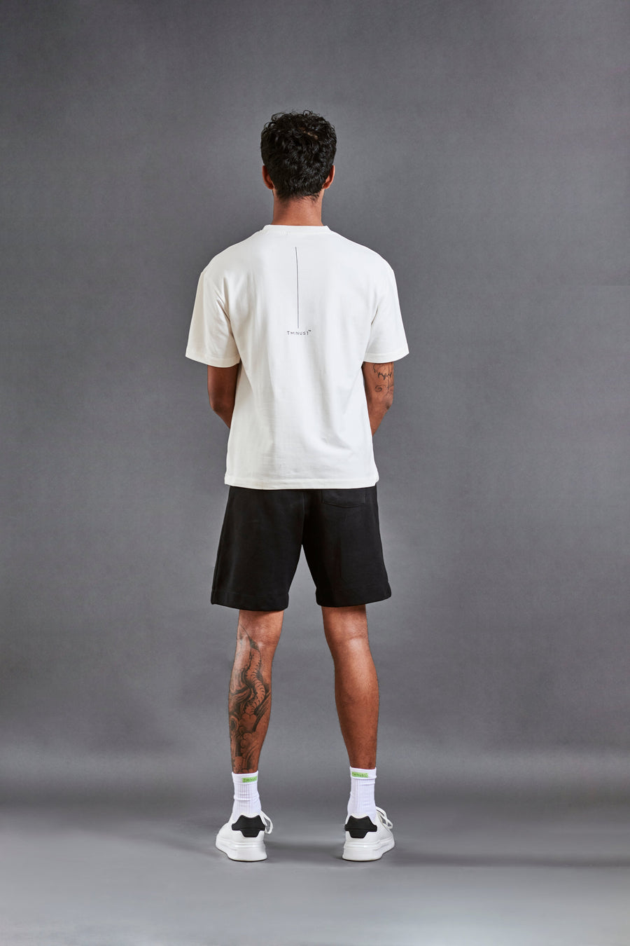 Here and now - Men’s Oversized French Terry Tee -  Coconut Milk