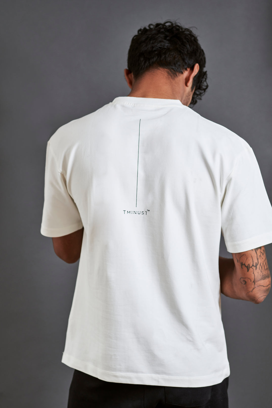 Here and now - Men’s Oversized French Terry Tee -  Coconut Milk