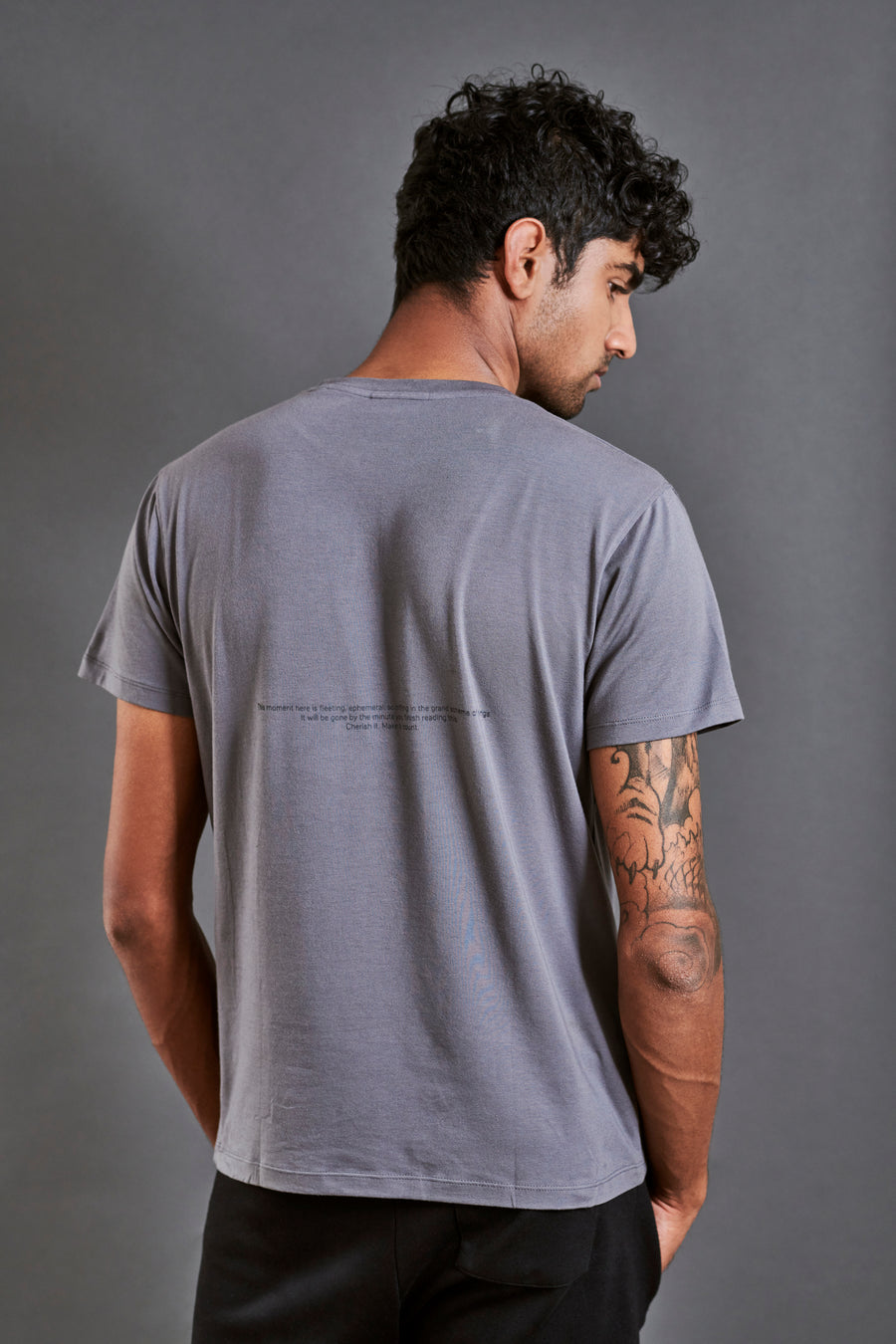 Start anew  - Men’s Snug-fit Supima Tee -  Lava Smoke