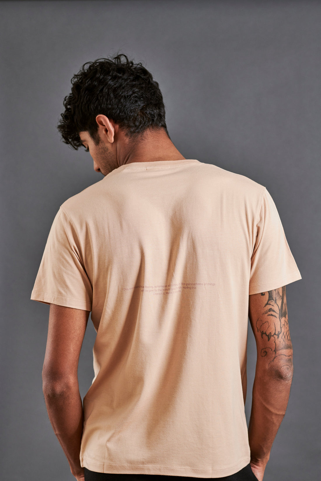 Start anew  - Men’s Snug-fit Supima Tee - Frappe