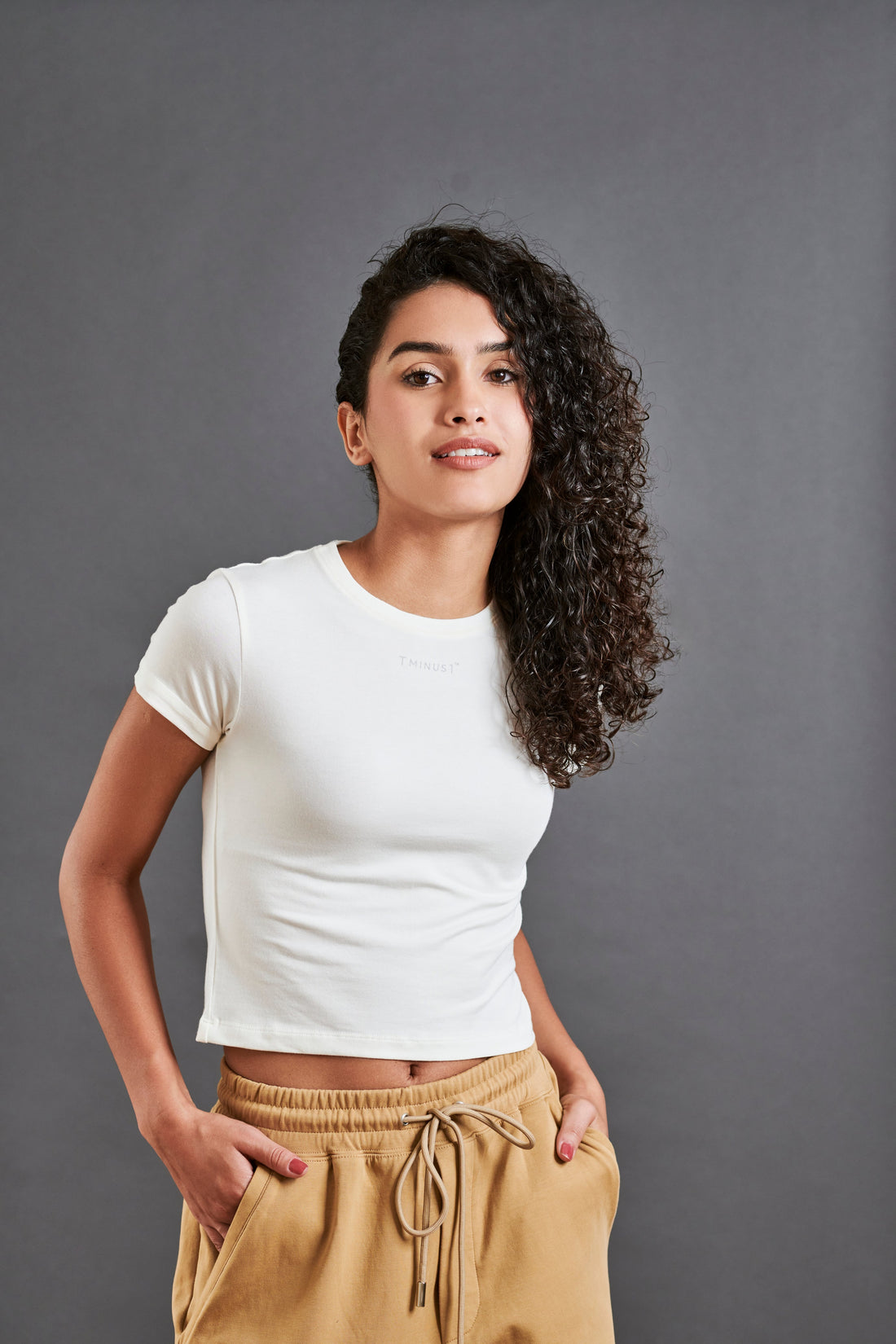 Hit reset - Women’s Cropped Supima Tee - Coconut Milk